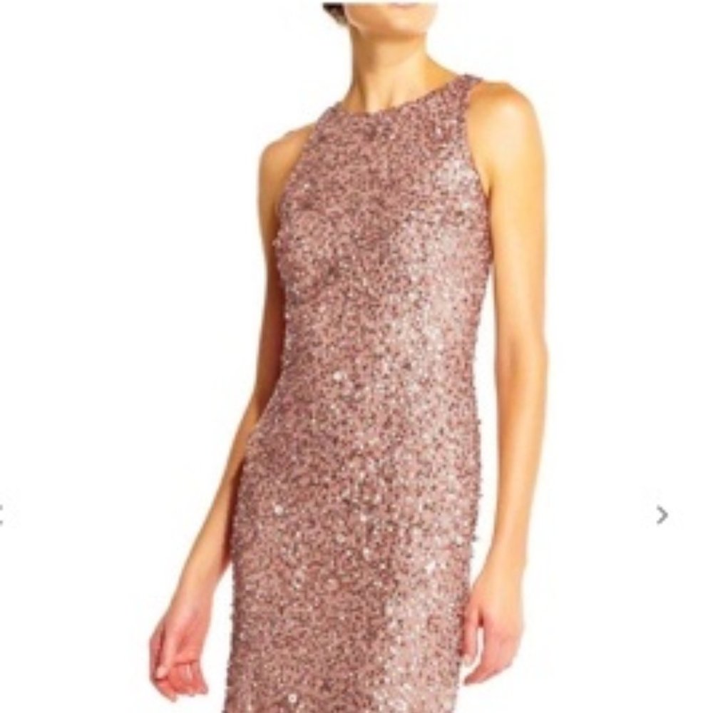 Adrianna Papell Crew Sleeveless Long Prom/evening/mother of the bride Dress